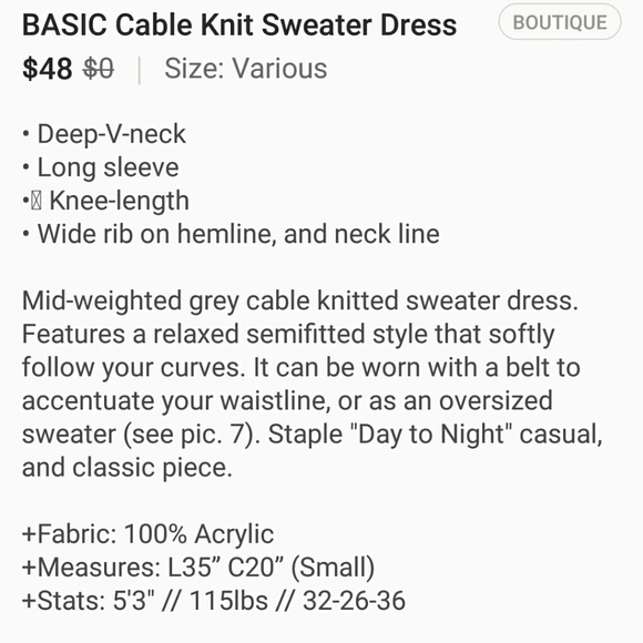 MADDIE Cable Knit Sweaterdress - Picture 7 of 7